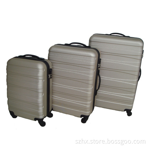 special design ABS+PC wiredrawing film travel luggage /carry -on suitcase /hard shell trolley luggage